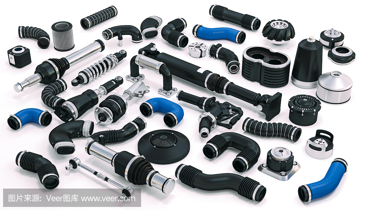 3d收集單個工業部件、元素